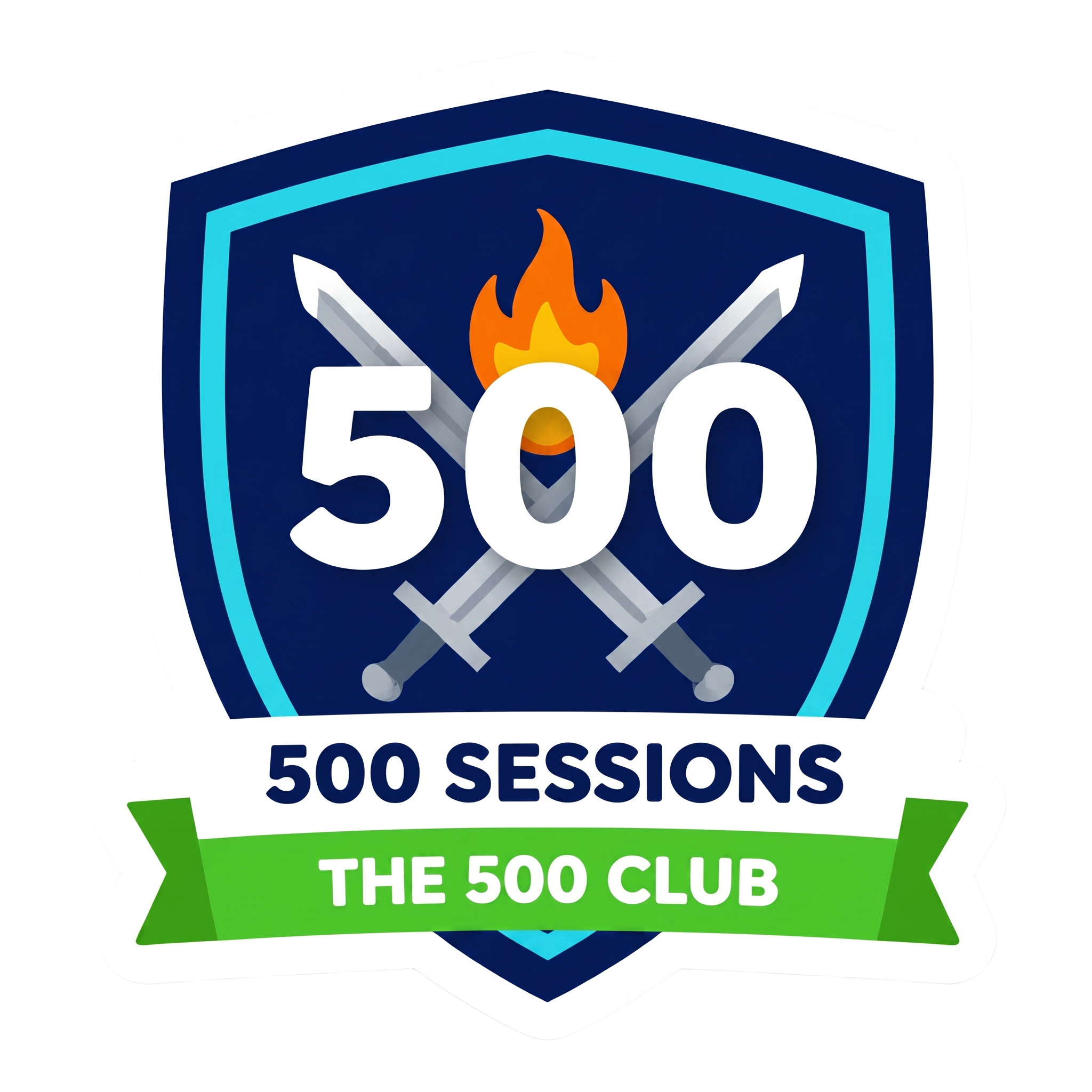 500 Sessions badge