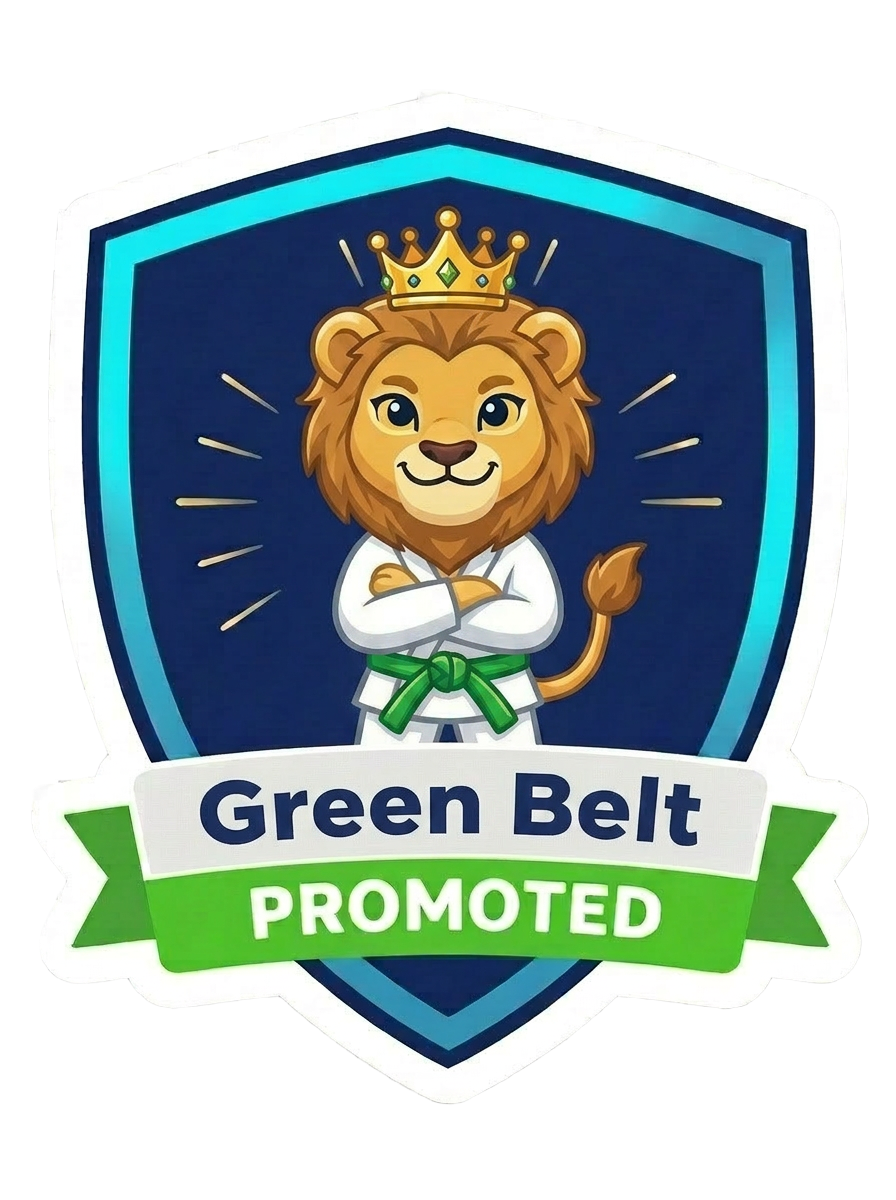 Green kid belt promotion sticker